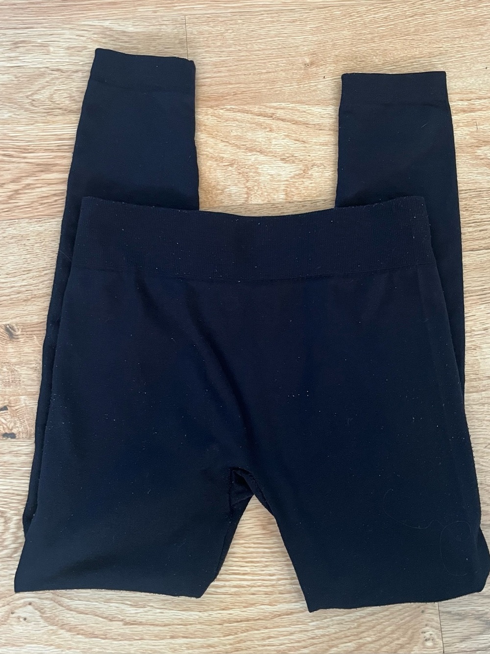 Black Fleece Lined Leggings Maroon Solid High Waisted Warm Winter Pants Bundle